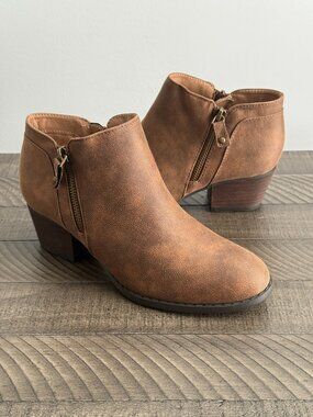 LifeStride Women's Blake Zip Ankle Boots Brown Size 6.5
